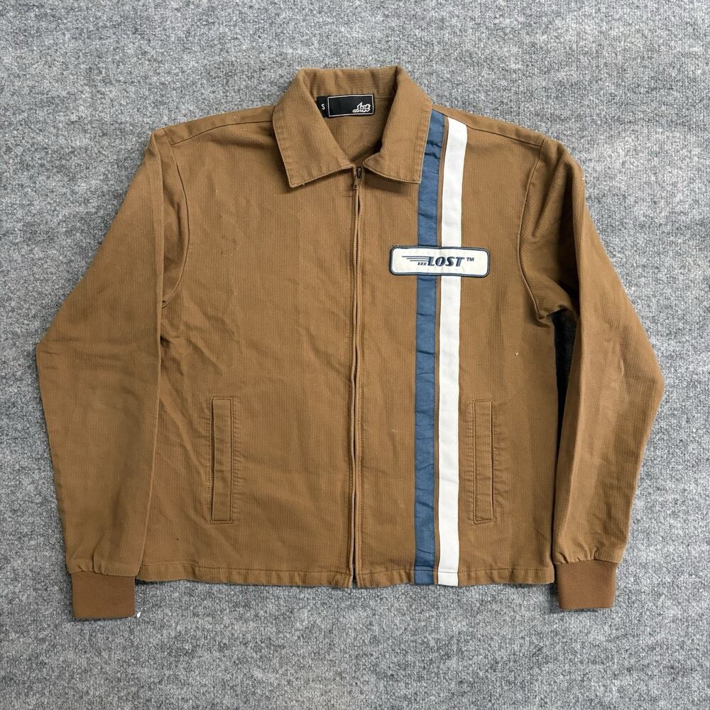 Y2K Lost Brown Bomber Jacket Men’s Small